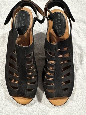 New Montana Black Open-Back Block Heel Sandals - Women